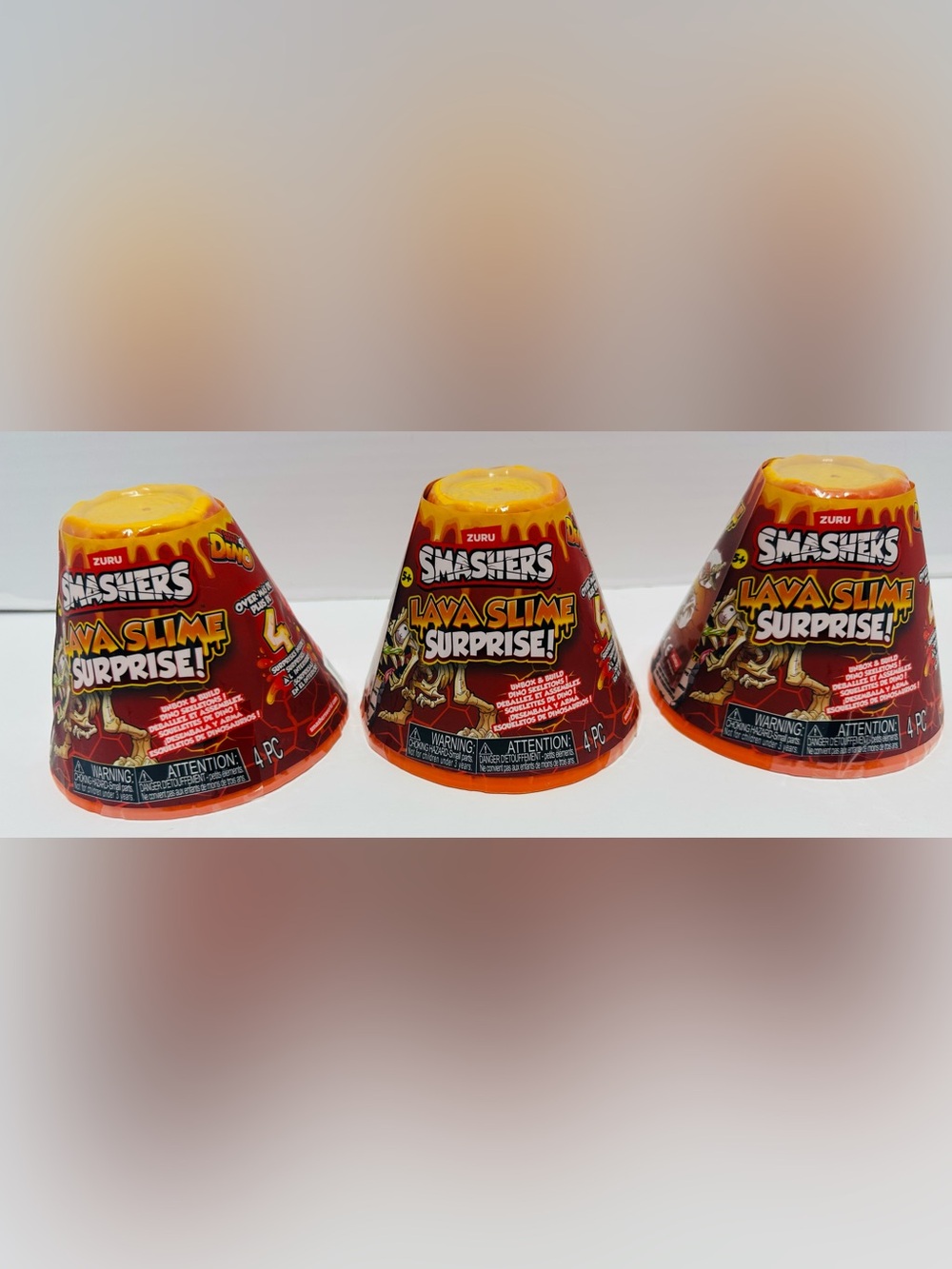 Zuru Smashers Small Volcano Lot of 3 Lava Slime Surprise Dinos New
